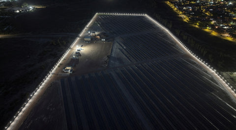 Ultra low-voltage lighting for utility-scale solar sites - that activates when CCTV detects movement